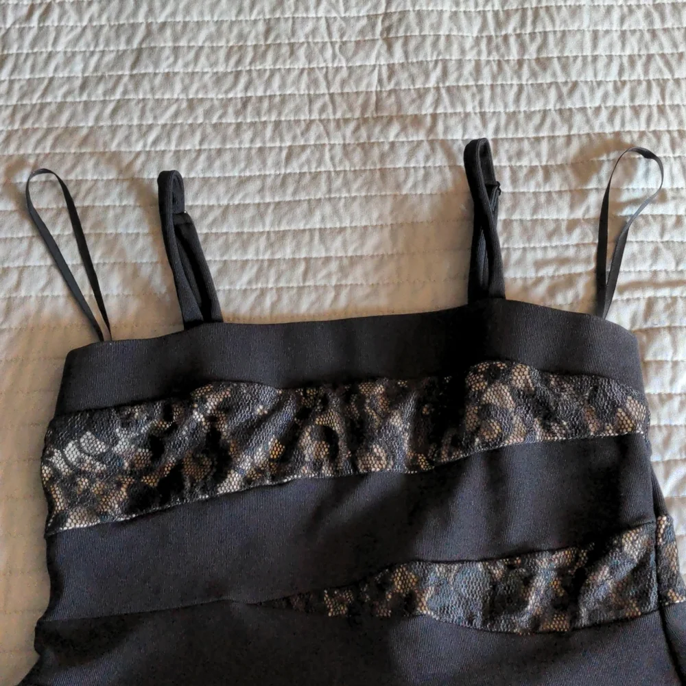 *SOLD*Torrid Black & Nude Lace Layered Bodycon Mini Dress - Picture 9 of 15
